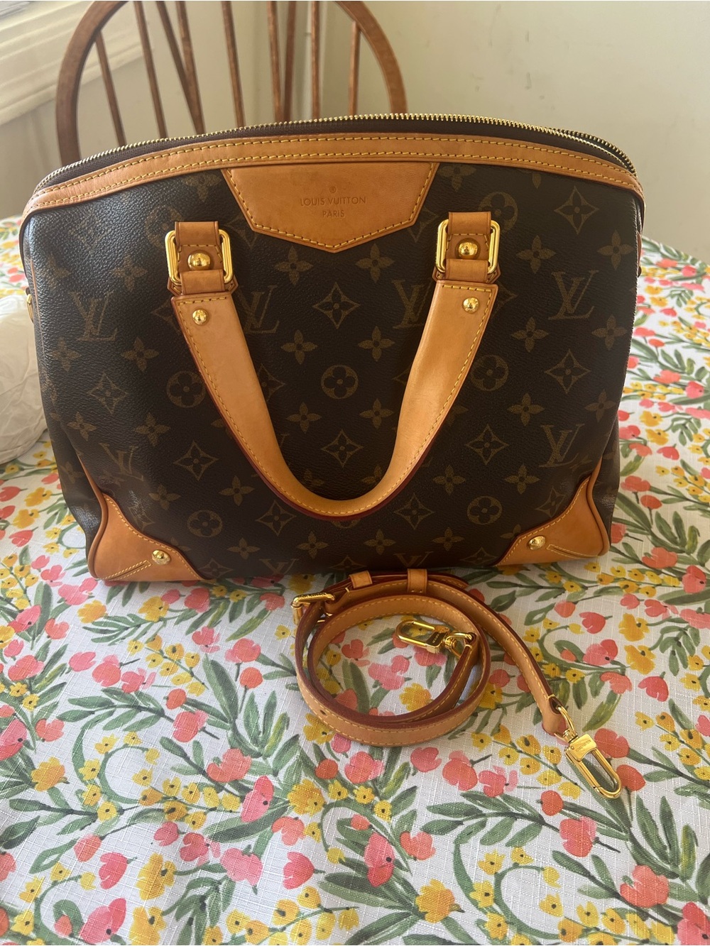 Louis Vuitton Brown Monogram Satchel with Tan Trim - Picture 16 of 16